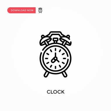 Saat Basit vektör simgesi. Web sitesi veya mobil uygulama için modern, basit düz vektör çizimi