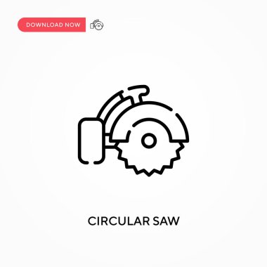 Dairesel testere Basit vektör simgesi. Web sitesi veya mobil uygulama için modern, basit düz vektör çizimi