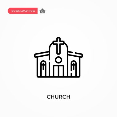 Kilise basit vektör ikonu. Web sitesi veya mobil uygulama için modern, basit düz vektör çizimi