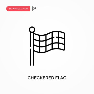 Damalı bayrak Basit vektör simgesi. Web sitesi veya mobil uygulama için modern, basit düz vektör çizimi