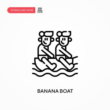 Muz teknesi basit vektör simgesi. Web sitesi veya mobil uygulama için modern, basit düz vektör çizimi