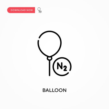 Balon Basit vektör simgesi. Web sitesi veya mobil uygulama için modern, basit düz vektör çizimi