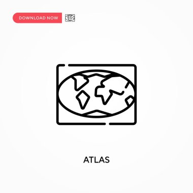 Atlas Basit vektör simgesi. Web sitesi veya mobil uygulama için modern, basit düz vektör çizimi