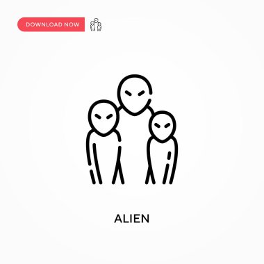 Uzaylı basit vektör simgesi. Web sitesi veya mobil uygulama için modern, basit düz vektör çizimi