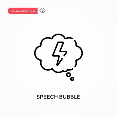 Konuşma balonu Basit vektör simgesi. Web sitesi veya mobil uygulama için modern, basit düz vektör çizimi