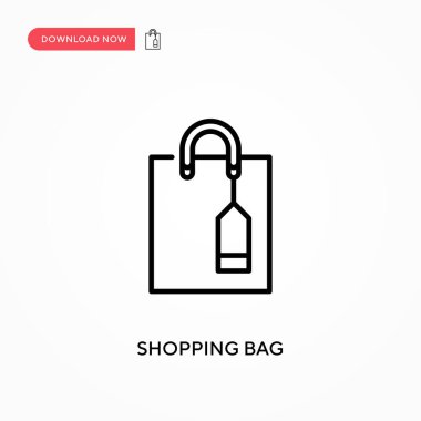 Alışveriş çantası Basit vektör simgesi. Web sitesi veya mobil uygulama için modern, basit düz vektör çizimi
