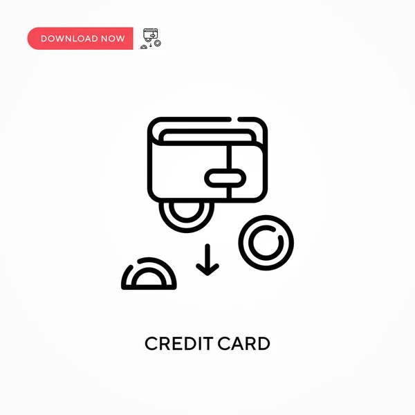 Carta Credito Icona Vettoriale Semplice Moderna Semplice Illustrazione Vettoriale Piatta — Vettoriale Stock