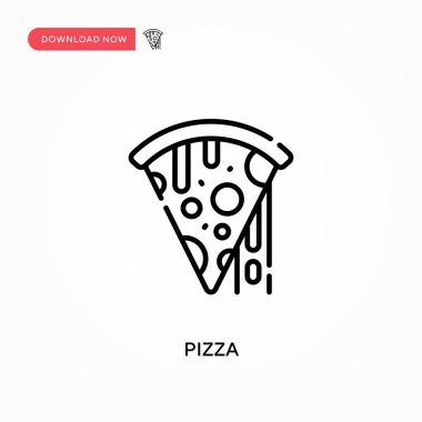 Pizza basit vektör simgesi. Web sitesi veya mobil uygulama için modern, basit düz vektör çizimi