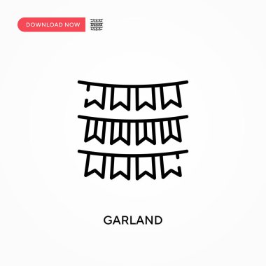 Garland Basit vektör simgesi. Web sitesi veya mobil uygulama için modern, basit düz vektör çizimi
