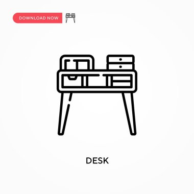 Masa Basit vektör simgesi. Web sitesi veya mobil uygulama için modern, basit düz vektör çizimi