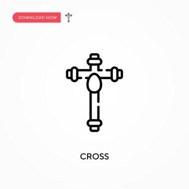 Çapraz Basit vektör simgesi. Web sitesi veya mobil uygulama için modern, basit düz vektör çizimi