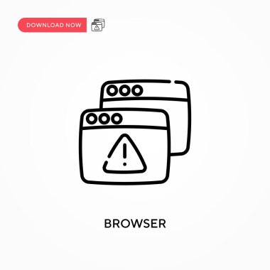 Tarayıcı Basit vektör simgesi. Web sitesi veya mobil uygulama için modern, basit düz vektör çizimi