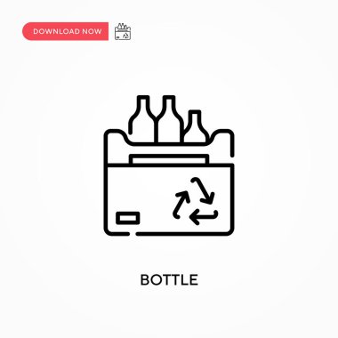 Şişe Basit vektör simgesi. Web sitesi veya mobil uygulama için modern, basit düz vektör çizimi