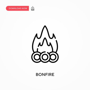 Şenlik ateşi basit vektör simgesi. Web sitesi veya mobil uygulama için modern, basit düz vektör çizimi