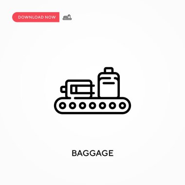 Bagaj Basit vektör simgesi. Web sitesi veya mobil uygulama için modern, basit düz vektör çizimi