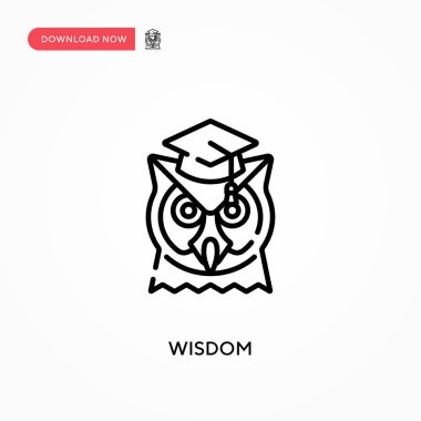 Bilgelik basit vektör simgesi. Web sitesi veya mobil uygulama için modern, basit düz vektör çizimi