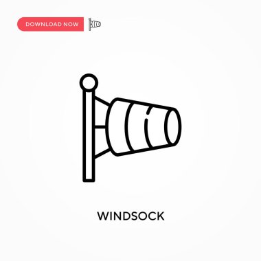 Windsock Basit vektör simgesi. Web sitesi veya mobil uygulama için modern, basit düz vektör çizimi