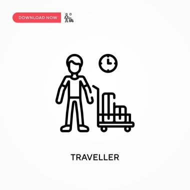 Gezgin Basit vektör simgesi. Web sitesi veya mobil uygulama için modern, basit düz vektör çizimi