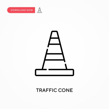 Trafik konisi basit vektör simgesi. Web sitesi veya mobil uygulama için modern, basit düz vektör çizimi