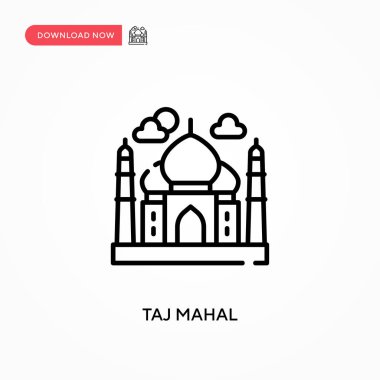 Taj mahal basit vektör simgesi. Web sitesi veya mobil uygulama için modern, basit düz vektör çizimi