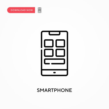 Akıllı telefon basit vektör simgesi. Web sitesi veya mobil uygulama için modern, basit düz vektör çizimi
