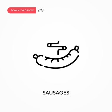 Sosisler basit vektör simgesi. Web sitesi veya mobil uygulama için modern, basit düz vektör çizimi