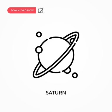 Satürn Basit vektör simgesi. Web sitesi veya mobil uygulama için modern, basit düz vektör çizimi