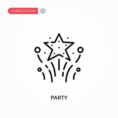 Parti Basit vektör simgesi. Web sitesi veya mobil uygulama için modern, basit düz vektör çizimi