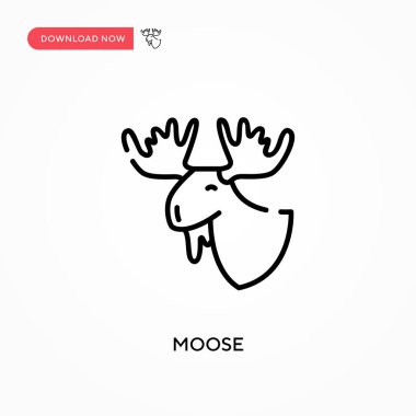 Moose Basit vektör simgesi. Web sitesi veya mobil uygulama için modern, basit düz vektör çizimi