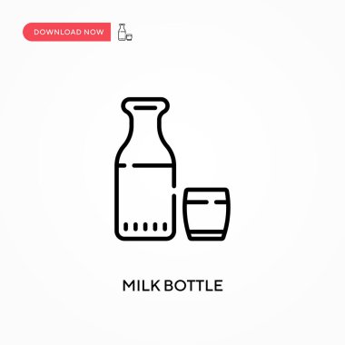 Süt şişesi basit vektör simgesi. Web sitesi veya mobil uygulama için modern, basit düz vektör çizimi