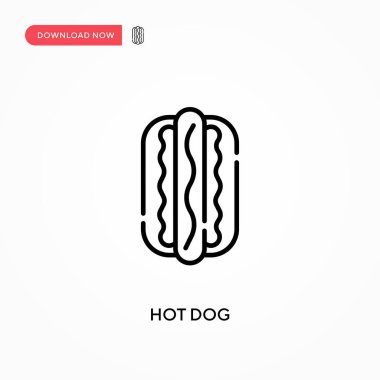Hot dog Basit vektör simgesi. Web sitesi veya mobil uygulama için modern, basit düz vektör çizimi