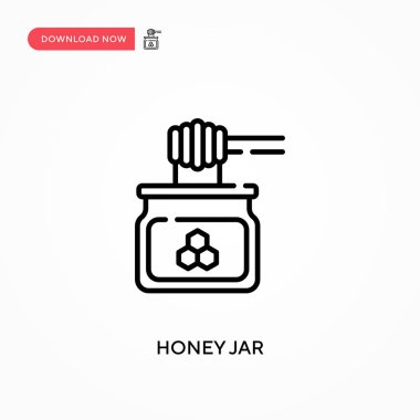 Bal kavanozu basit vektör simgesi. Web sitesi veya mobil uygulama için modern, basit düz vektör çizimi