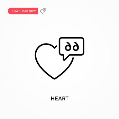 Kalp Basit vektör simgesi. Web sitesi veya mobil uygulama için modern, basit düz vektör çizimi