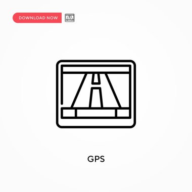 GPS basit vektör simgesi. Web sitesi veya mobil uygulama için modern, basit düz vektör çizimi