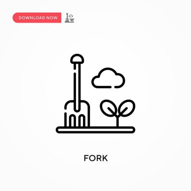 Çatal Basit vektör simgesi. Web sitesi veya mobil uygulama için modern, basit düz vektör çizimi