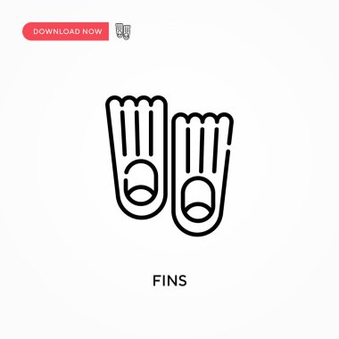 Fin Basit vektör simgesi. Web sitesi veya mobil uygulama için modern, basit düz vektör çizimi