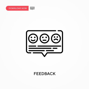 Geri besleme Basit vektör simgesi. Web sitesi veya mobil uygulama için modern, basit düz vektör çizimi