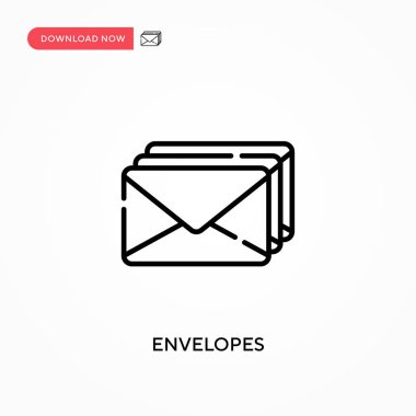 Zarflar basit vektör simgesi. Web sitesi veya mobil uygulama için modern, basit düz vektör çizimi
