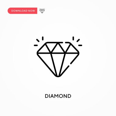 Elmas basit vektör simgesi. Web sitesi veya mobil uygulama için modern, basit düz vektör çizimi
