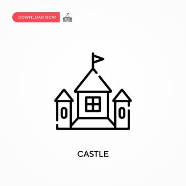 Basit Castle vektör simgesi. Web sitesi veya mobil uygulama için modern, basit düz vektör çizimi