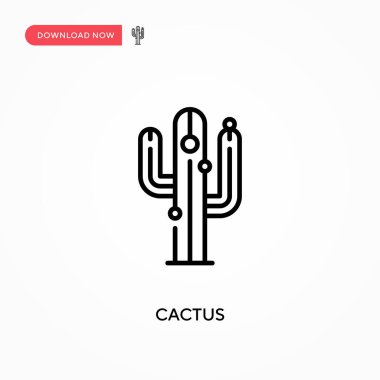 Kaktüs basit vektör simgesi. Web sitesi veya mobil uygulama için modern, basit düz vektör çizimi