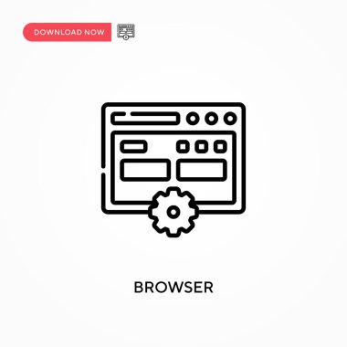 Tarayıcı Basit vektör simgesi. Web sitesi veya mobil uygulama için modern, basit düz vektör çizimi