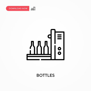 Şişeler basit vektör simgesi. Web sitesi veya mobil uygulama için modern, basit düz vektör çizimi