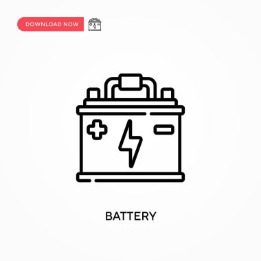 Batarya Basit vektör simgesi. Web sitesi veya mobil uygulama için modern, basit düz vektör çizimi