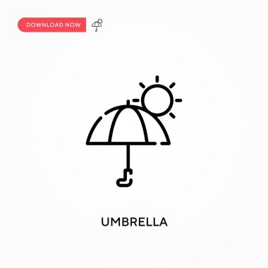 Şemsiye Basit vektör simgesi. Web sitesi veya mobil uygulama için modern, basit düz vektör çizimi