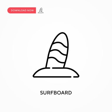 Sörf tahtası basit vektör simgesi. Web sitesi veya mobil uygulama için modern, basit düz vektör çizimi