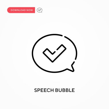Konuşma balonu Basit vektör simgesi. Web sitesi veya mobil uygulama için modern, basit düz vektör çizimi