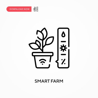 Akıllı çiftlik Basit vektör simgesi. Web sitesi veya mobil uygulama için modern, basit düz vektör çizimi