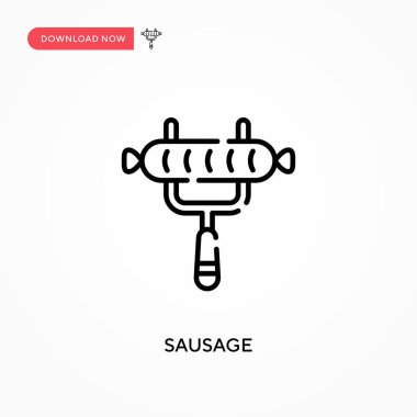 Sosis basit vektör simgesi. Web sitesi veya mobil uygulama için modern, basit düz vektör çizimi