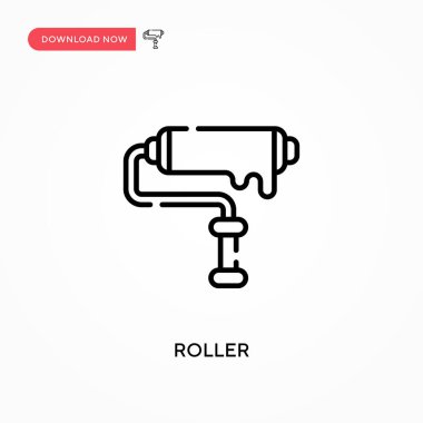 Roller Simple vektör simgesi. Web sitesi veya mobil uygulama için modern, basit düz vektör çizimi